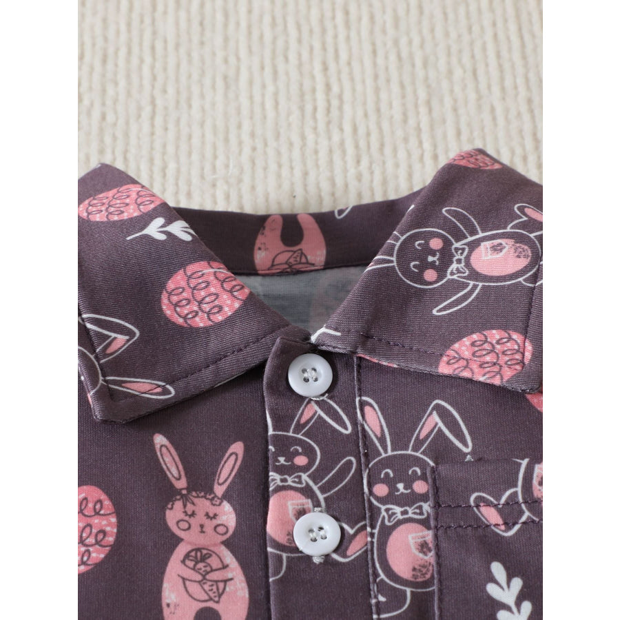Children’s Bunny Print Short Sleeve Shirt Apparel and Accessories