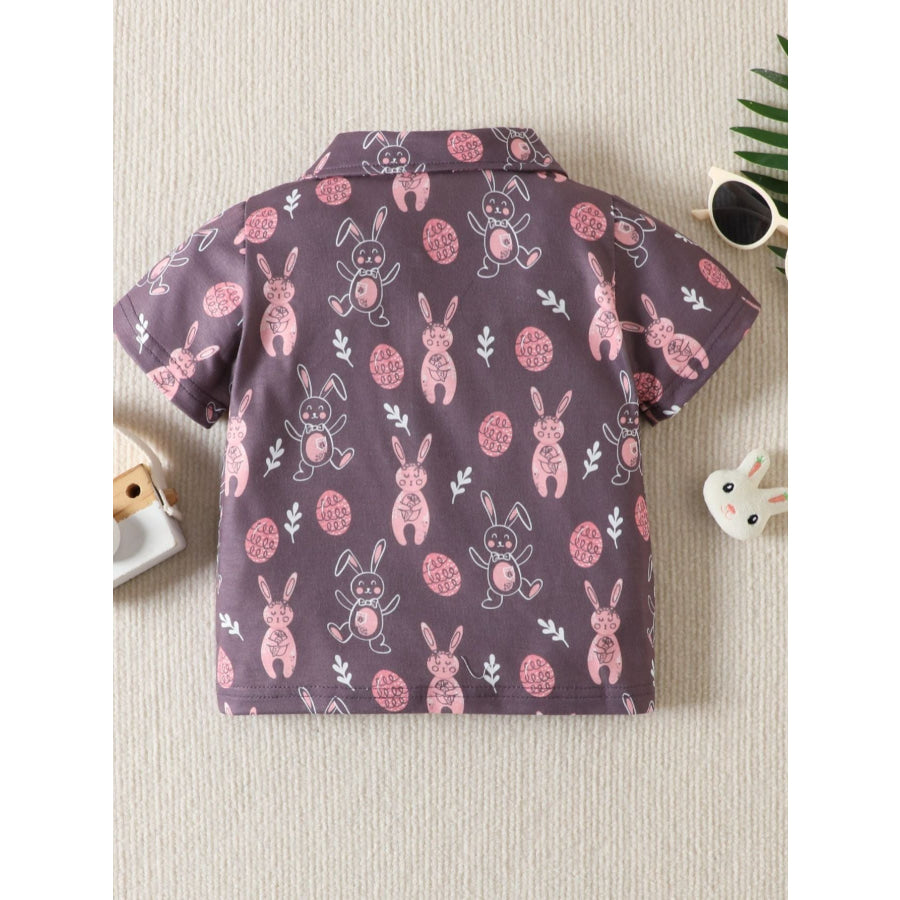 Children’s Bunny Print Short Sleeve Shirt Apparel and Accessories