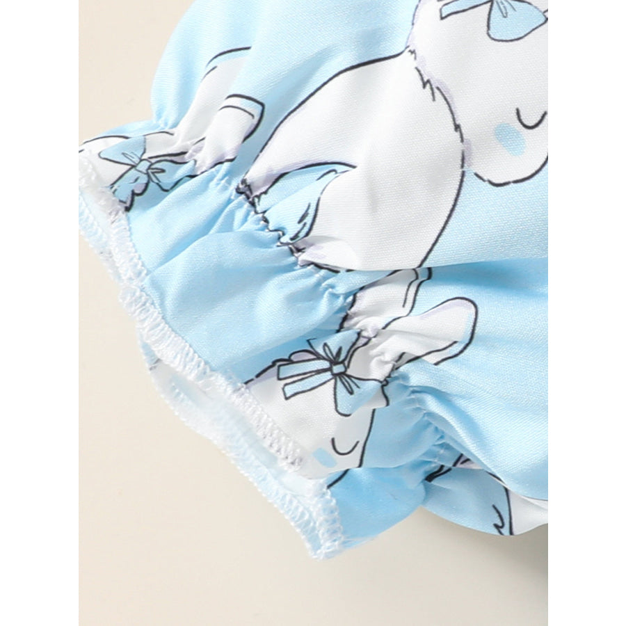 Children’s Bunny Print Smocked Dress & Headband Set Apparel and Accessories