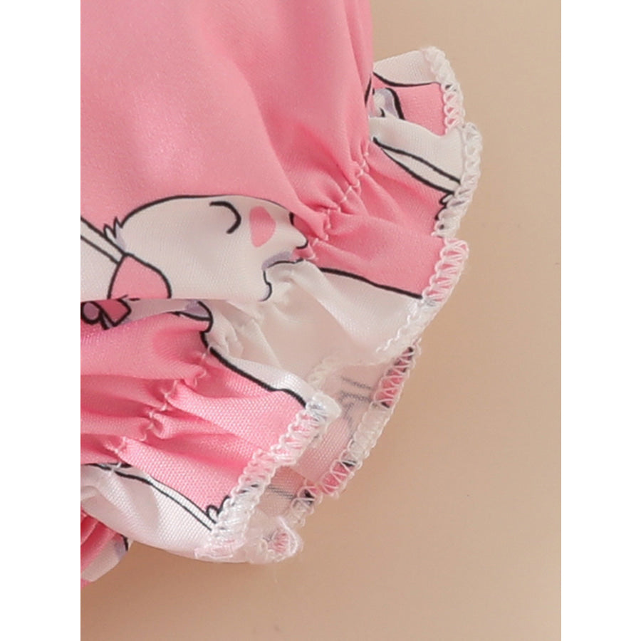Children’s Bunny Print Smocked Dress & Headband Set Apparel and Accessories