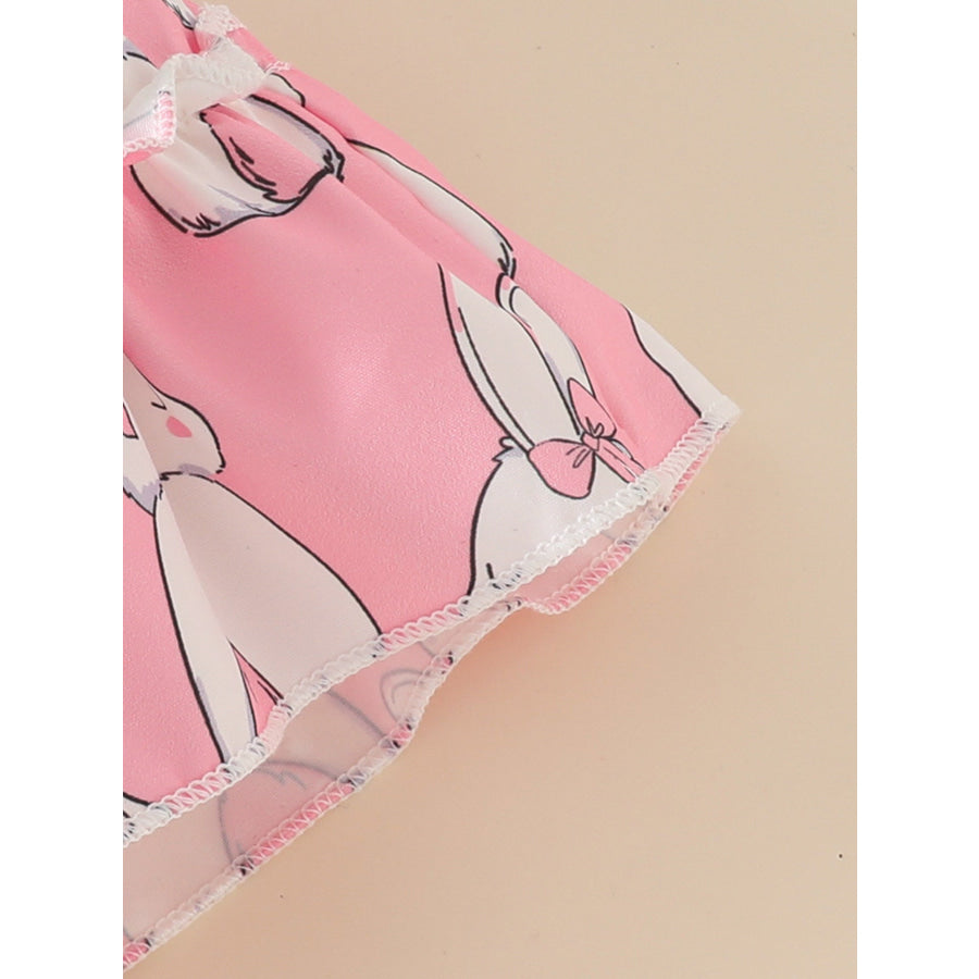 Children’s Bunny Print Smocked Dress & Headband Set Apparel and Accessories
