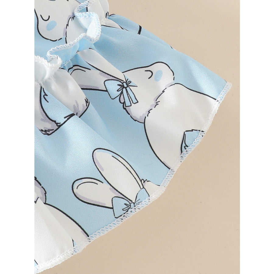 Children’s Bunny Print Smocked Dress & Headband Set Apparel and Accessories