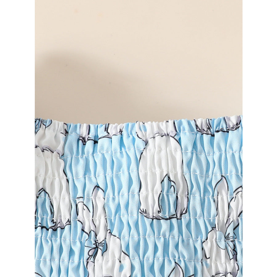 Children’s Bunny Print Smocked Dress & Headband Set Apparel and Accessories