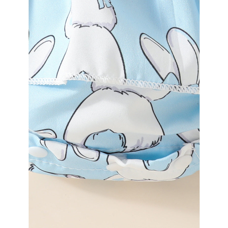 Children’s Bunny Print Smocked Dress & Headband Set Apparel and Accessories