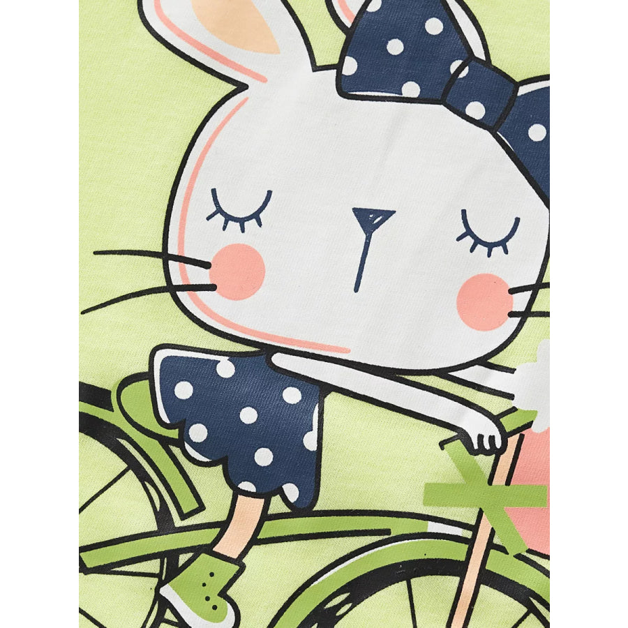 Children’s Bunny Riding Bicycle Graphic T-Shirt Apparel and Accessories