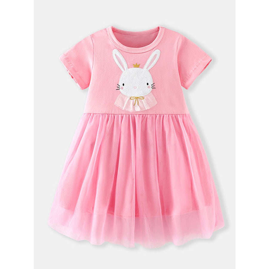 Children’s Bunny Round Neck Short Sleeve Dress Apparel and Accessories
