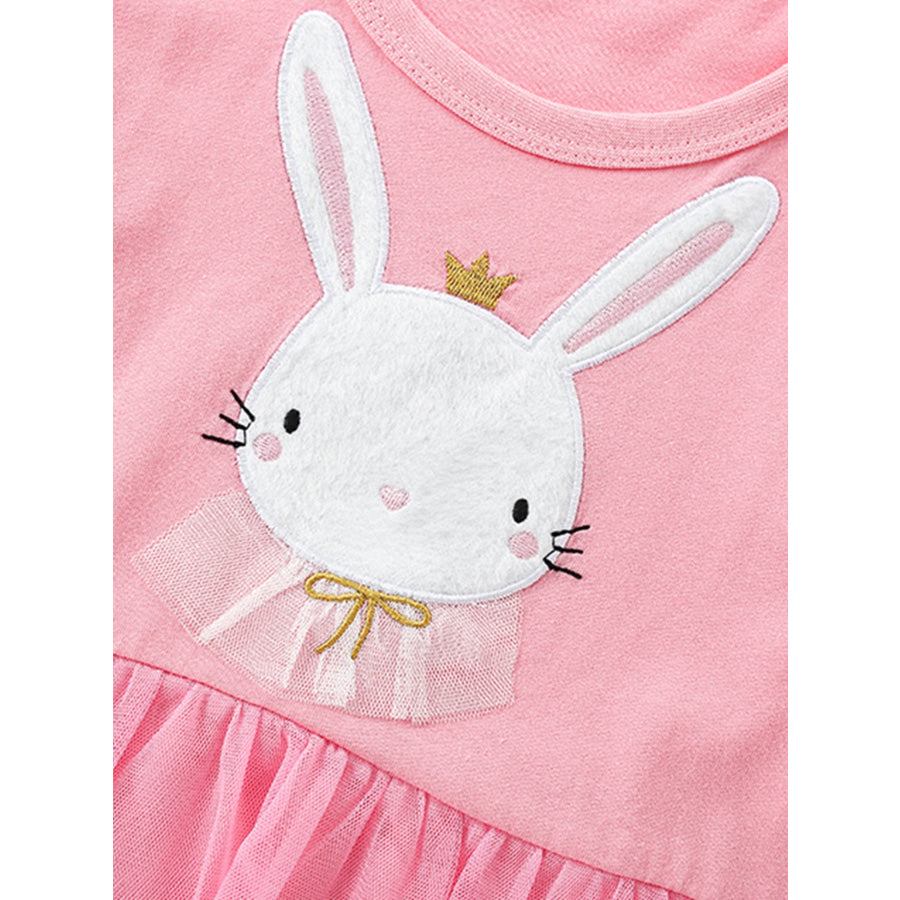 Children’s Bunny Round Neck Short Sleeve Dress Apparel and Accessories