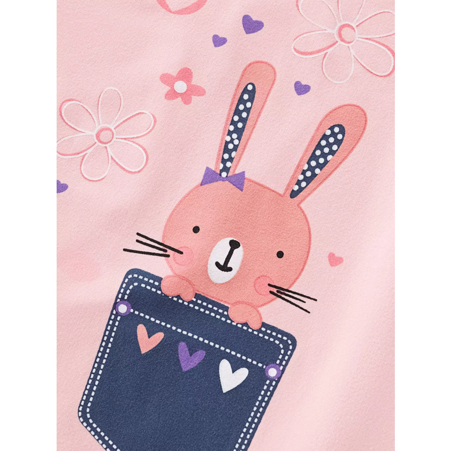 Children’s Bunny Round Neck T-Shirt Apparel and Accessories