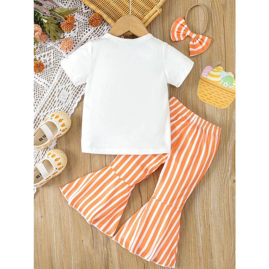 Children’s Bunny Round Neck Tee and Pants Set Apparel and Accessories