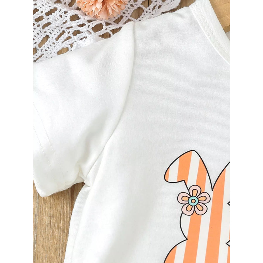 Children’s Bunny Round Neck Tee and Pants Set Apparel and Accessories