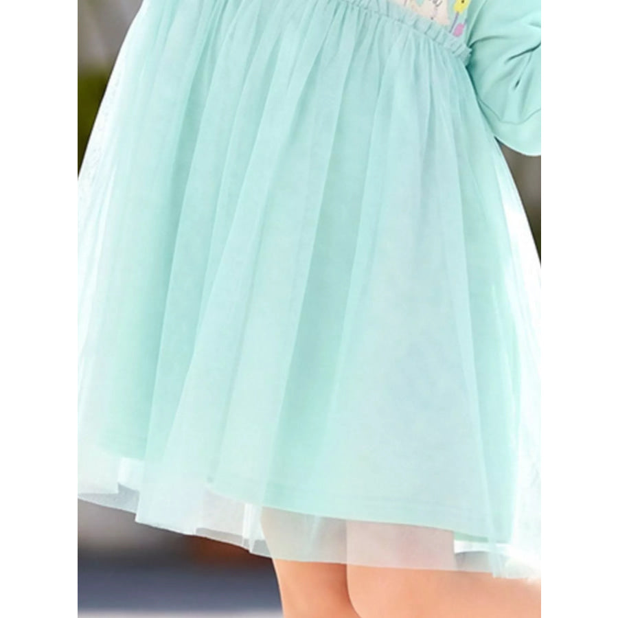Children’s Bunny Round Neck Tulle Dress Apparel and Accessories