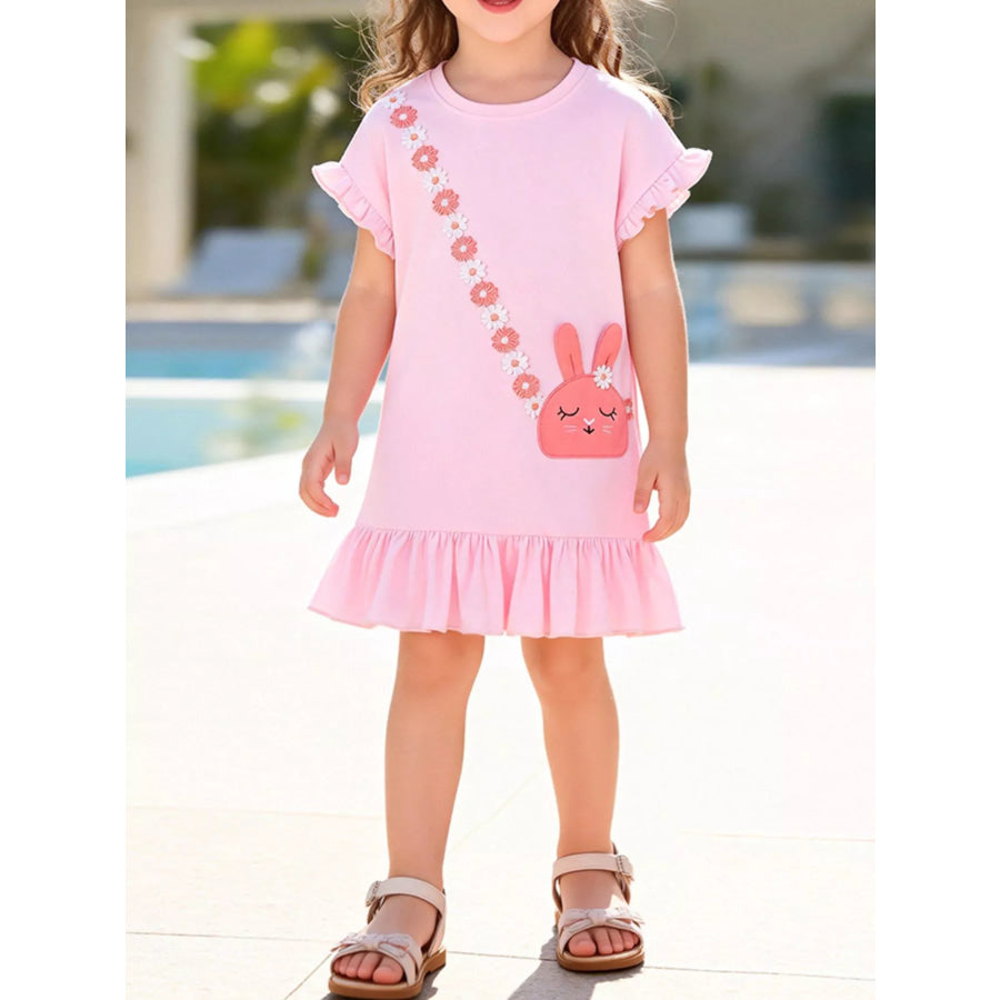Children’s Bunny Ruffle Hem Dress Blush Pink / 2Y Apparel and Accessories