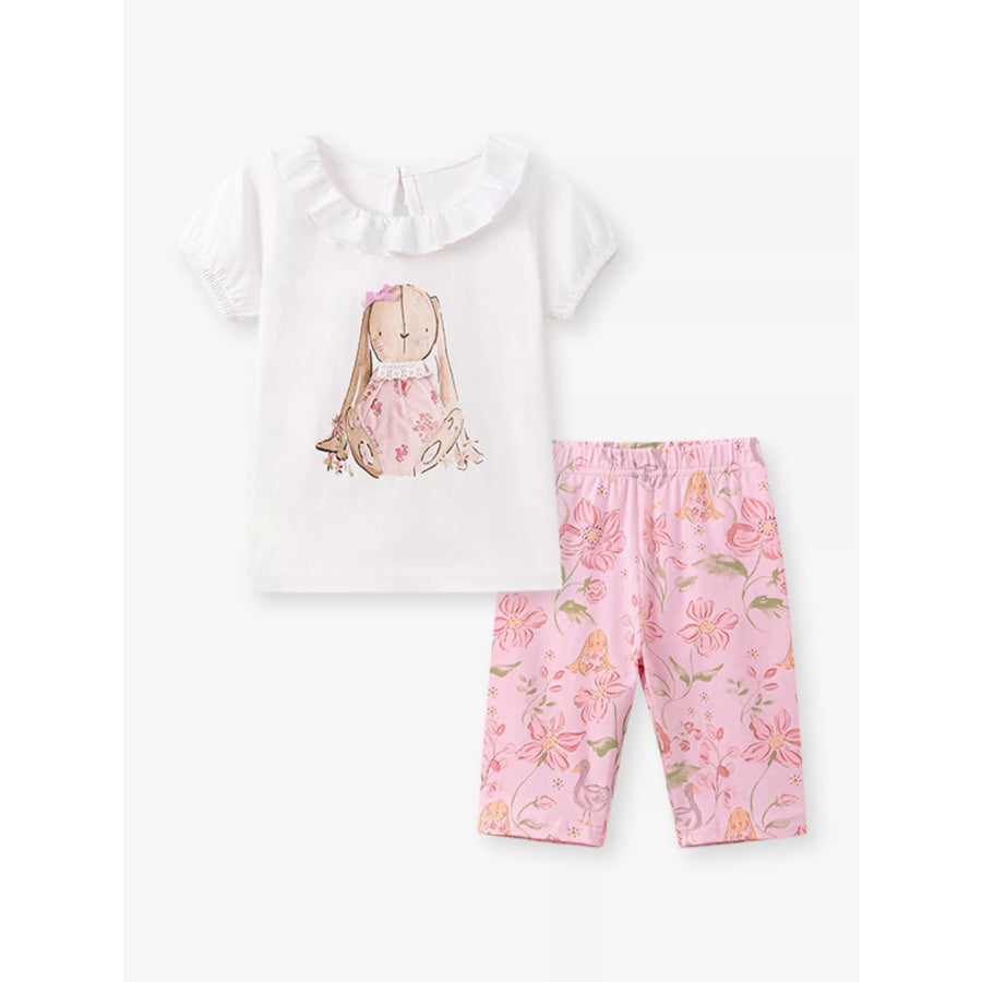 Children’s Bunny Short Sleeve Tee and Shorts Set Apparel and Accessories