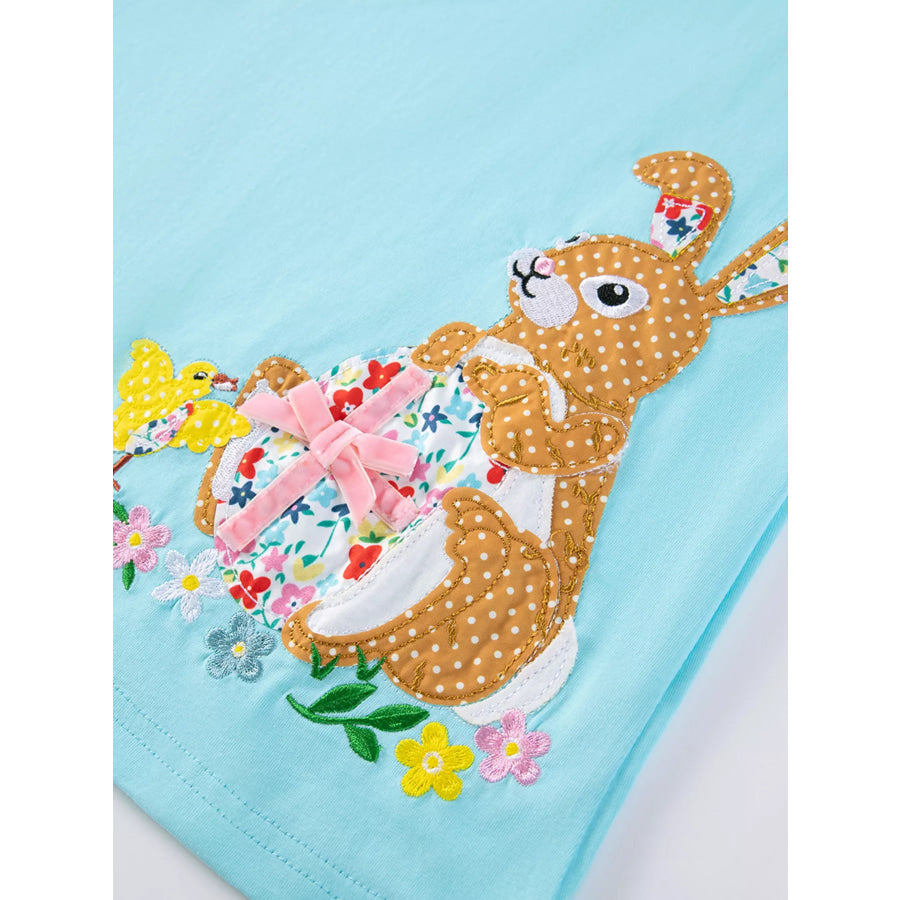 Children’s Bunny Striped Sleeve Casual Dress Apparel and Accessories