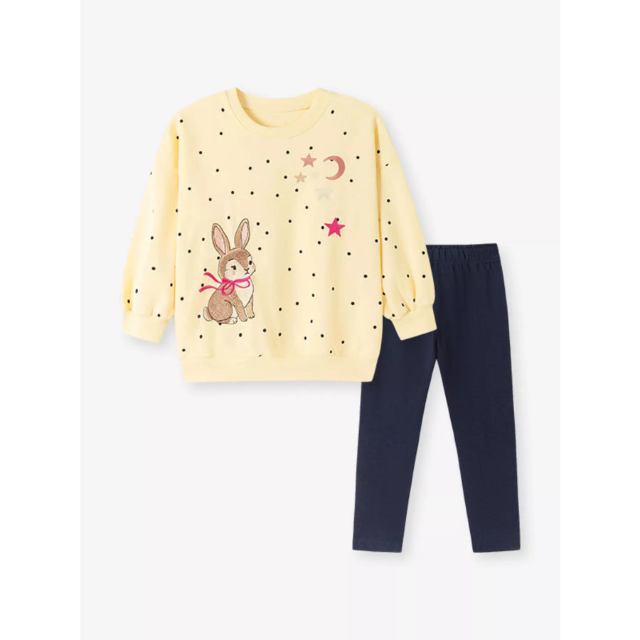 Children’s Bunny Sweatshirt and Leggings Set Apparel and Accessories