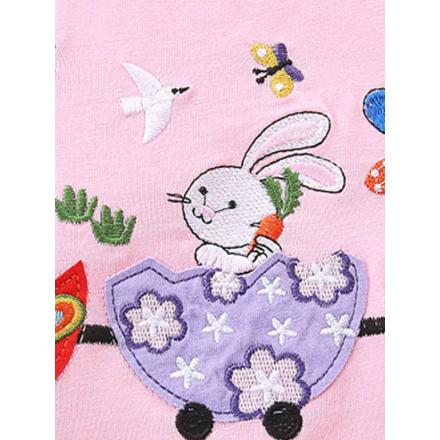 Children’s Bunny Train Ruffle Trim Top & Plaid Shorts Set Apparel and Accessories