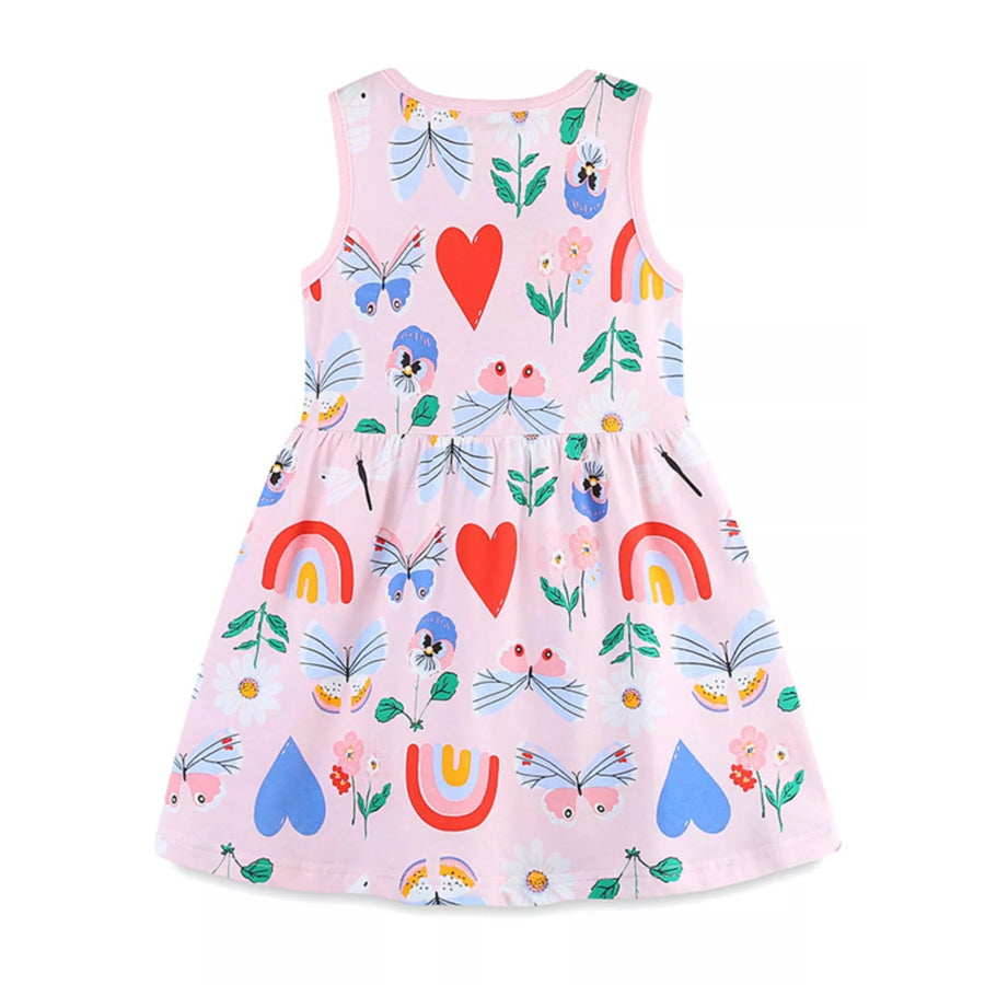 Children’s Butterfly and Rainbow Print Sleeveless Dress Apparel and Accessories