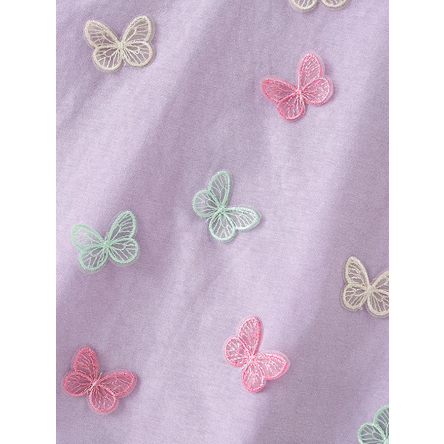 Children’s Butterfly Applique Crew Neck T-Shirt Apparel and Accessories