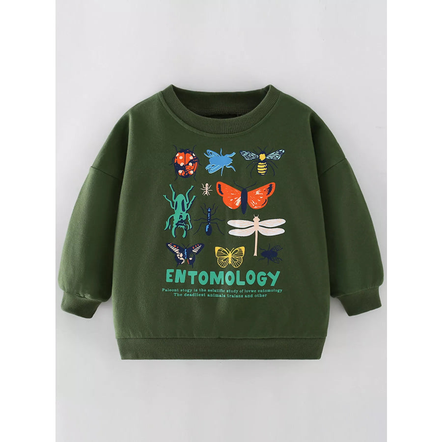 Children’s Butterfly Crew Neck Sweatshirt Black Forest / 4Y Apparel and Accessories