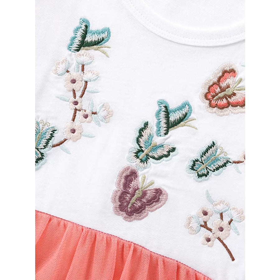 Children’s Butterfly Embroidered Tulle Dress Apparel and Accessories