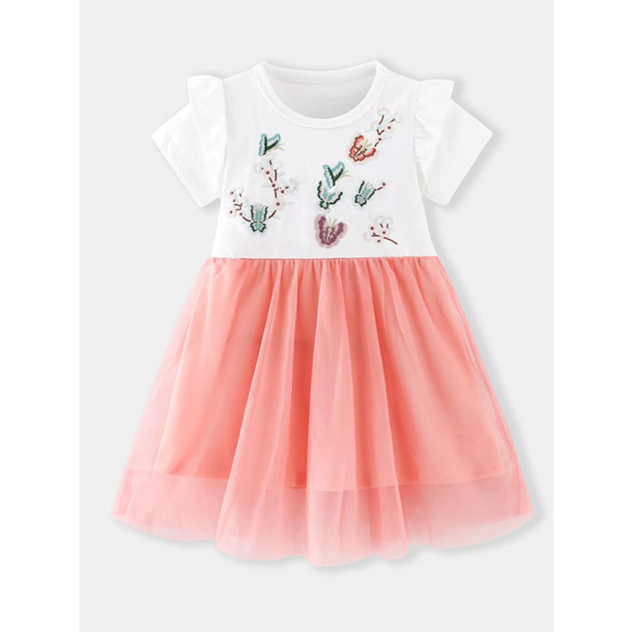 Children’s Butterfly Embroidered Tulle Dress White / 2Y Apparel and Accessories