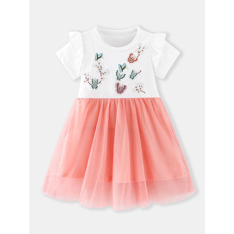Children’s Butterfly Embroidered Tulle Layered Dress Apparel and Accessories