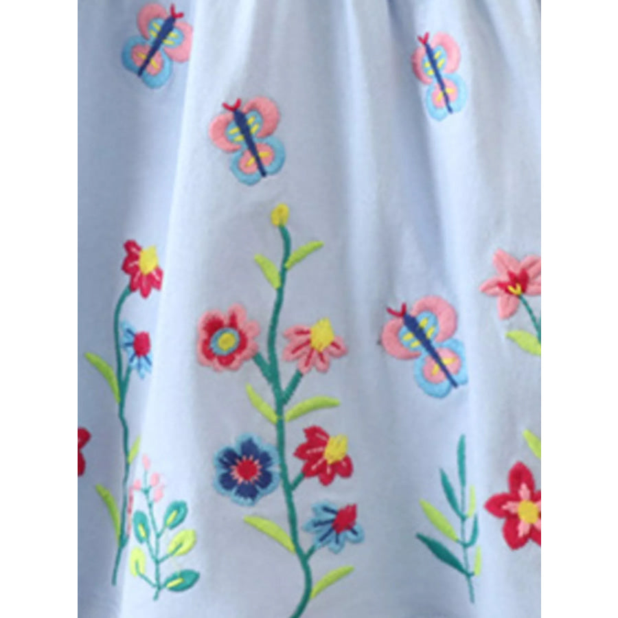 Children’s Butterfly Floral Peter Pan Collar Dress Apparel and Accessories
