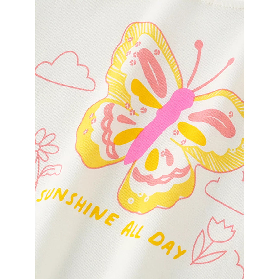Children’s Butterfly Graphic Crew Neck Sweatshirt Apparel and Accessories