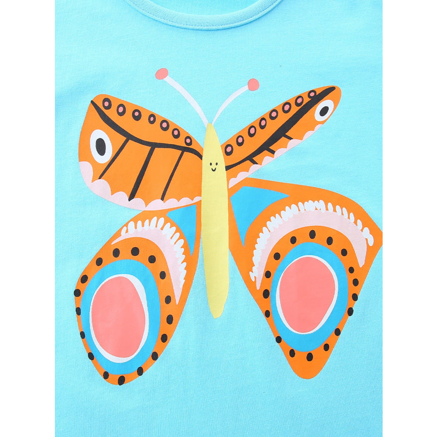 Children’s Butterfly Graphic Short Sleeve T-Shirt Apparel and Accessories