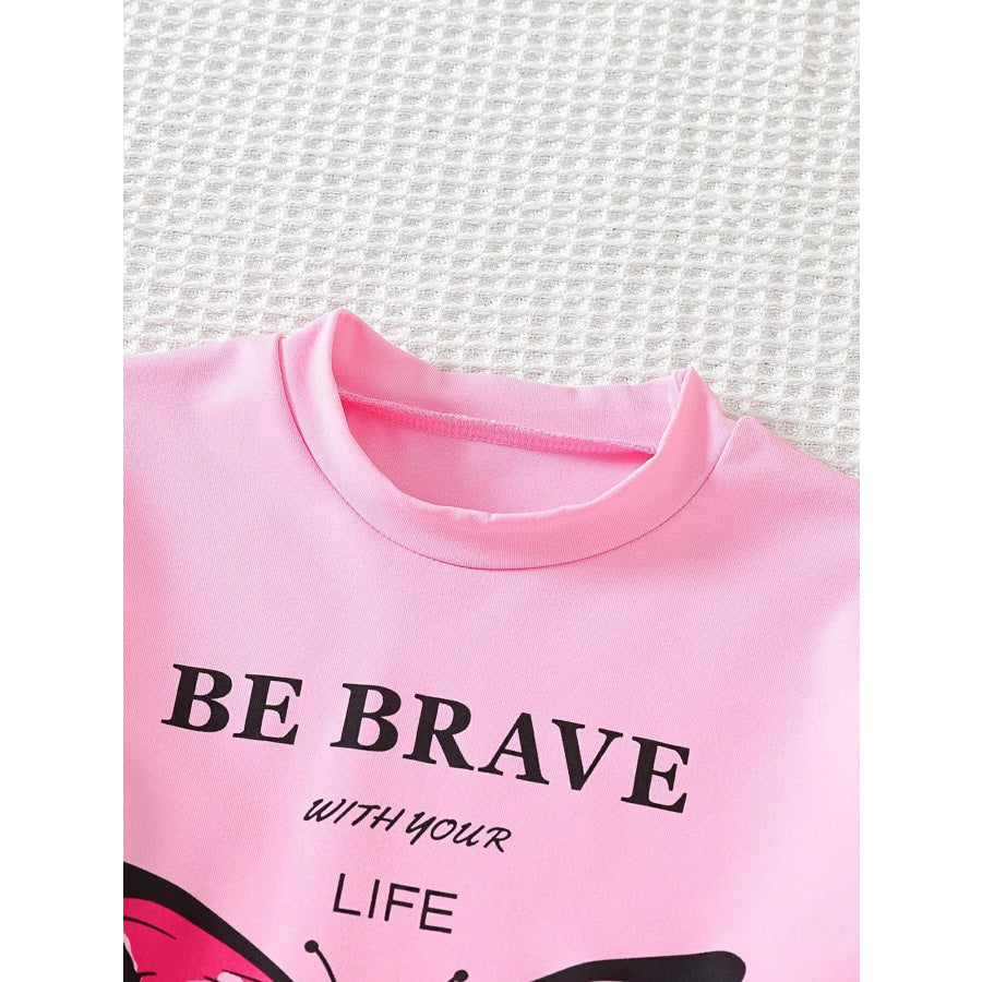 Children’s Butterfly Graphic Tee and Shorts Set Apparel Accessories