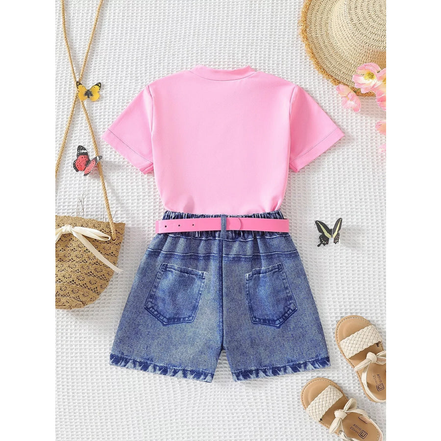 Children’s Butterfly Graphic Tee and Shorts Set Apparel Accessories