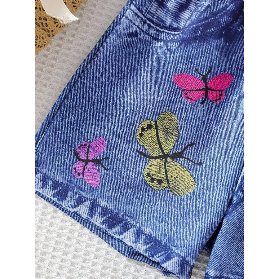 Children’s Butterfly Graphic Tee and Shorts Set Apparel Accessories