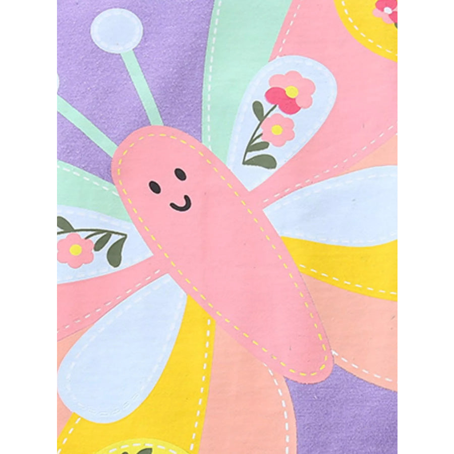 Children’s Butterfly Graphic Tee & Fruit Print Shorts Set Apparel and Accessories