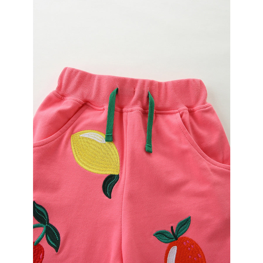 Children’s Butterfly Graphic Tee & Fruit Print Shorts Set Apparel and Accessories