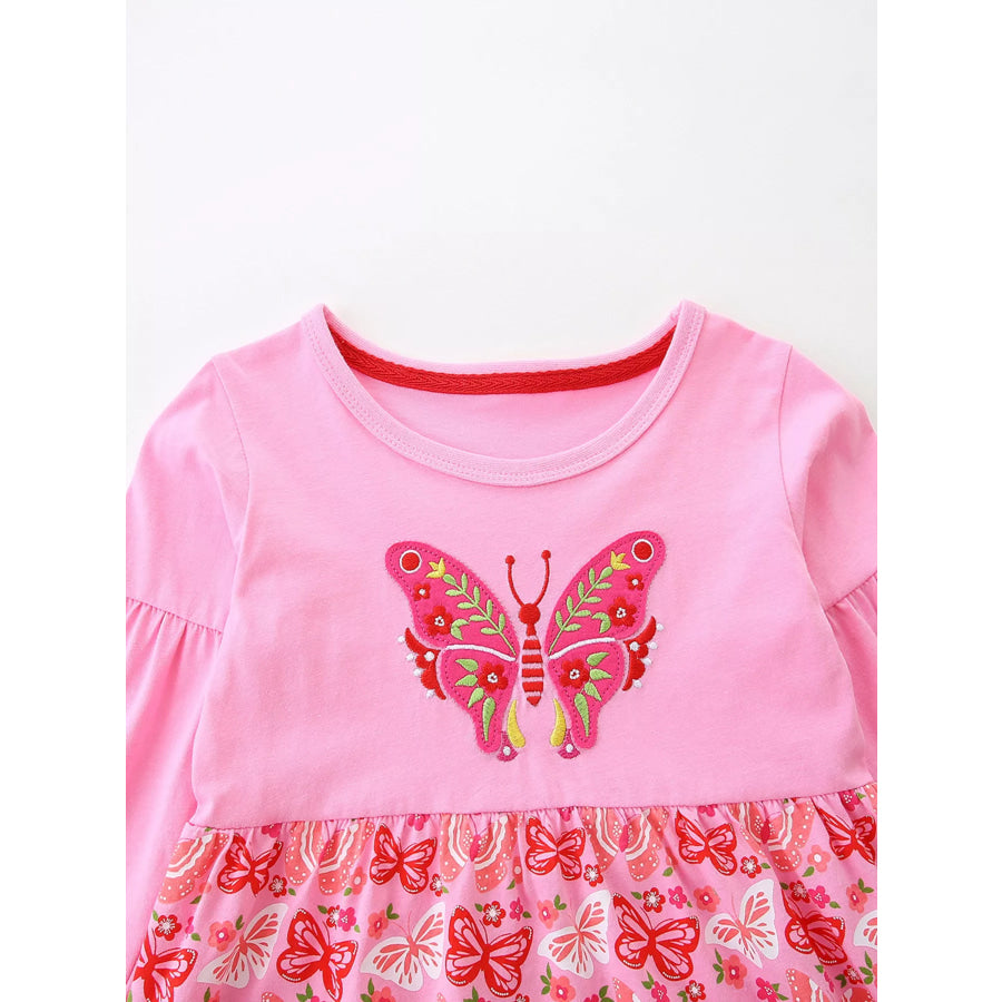 Children’s Butterfly Long Sleeve Casual Dress Apparel and Accessories