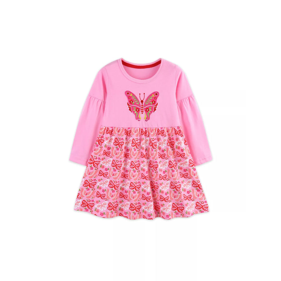 Children’s Butterfly Long Sleeve Casual Dress Apparel and Accessories