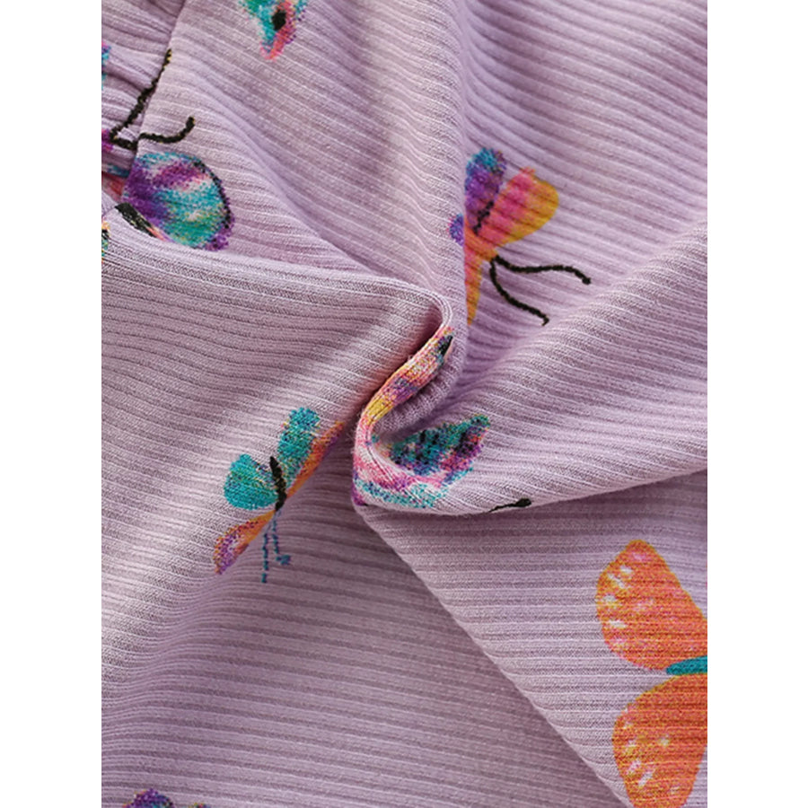 Children’s Butterfly Print Casual Short Sleeve Dress Apparel and Accessories