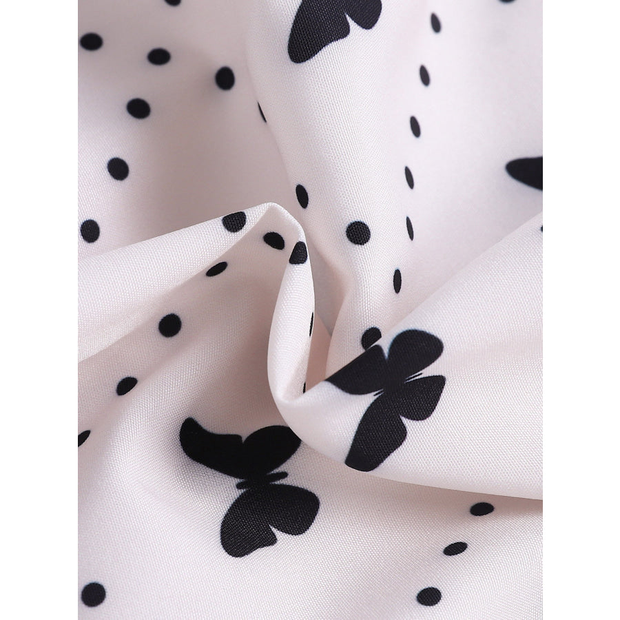 Children’s Butterfly Print Lace Trim Peter Pan Collar Dress Apparel and Accessories