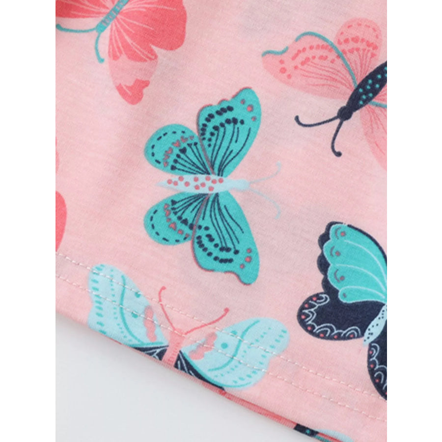 Children’s Butterfly Print Ruffle Sleeve Dress Apparel and Accessories
