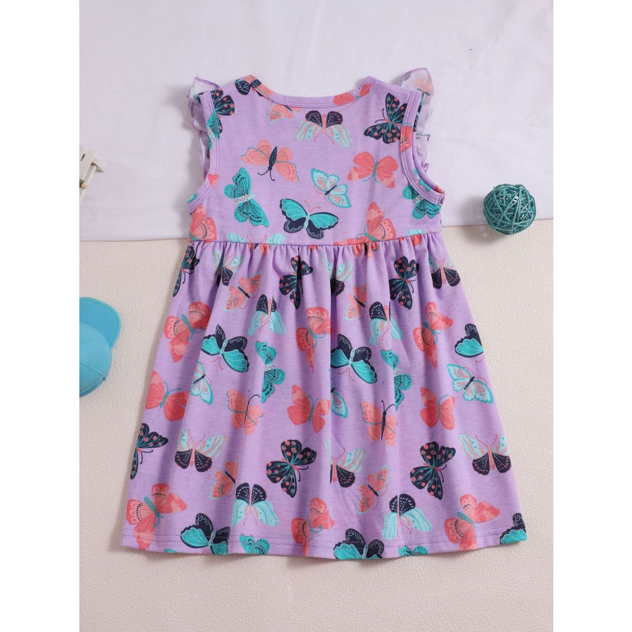 Children’s Butterfly Print Ruffled Dress Apparel and Accessories