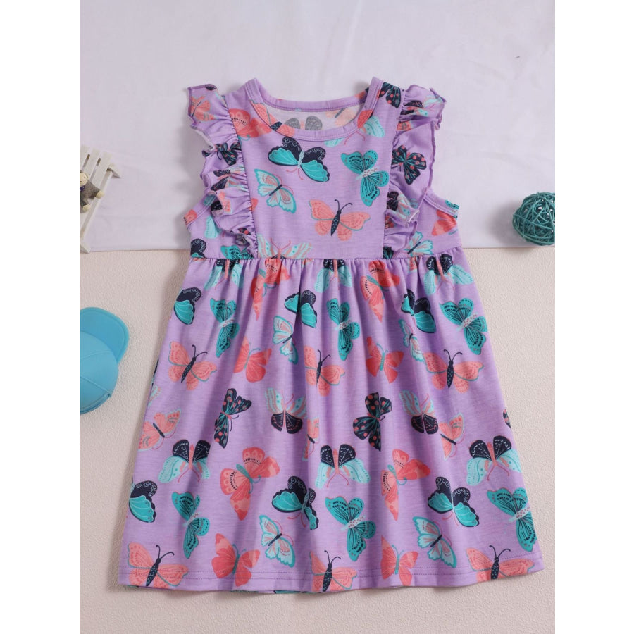 Children’s Butterfly Print Ruffled Dress Apparel and Accessories