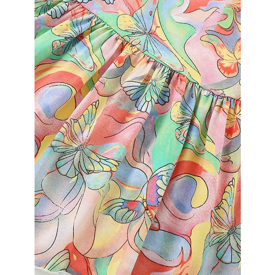 Children’s Butterfly Print Short Sleeve Dress Apparel and Accessories
