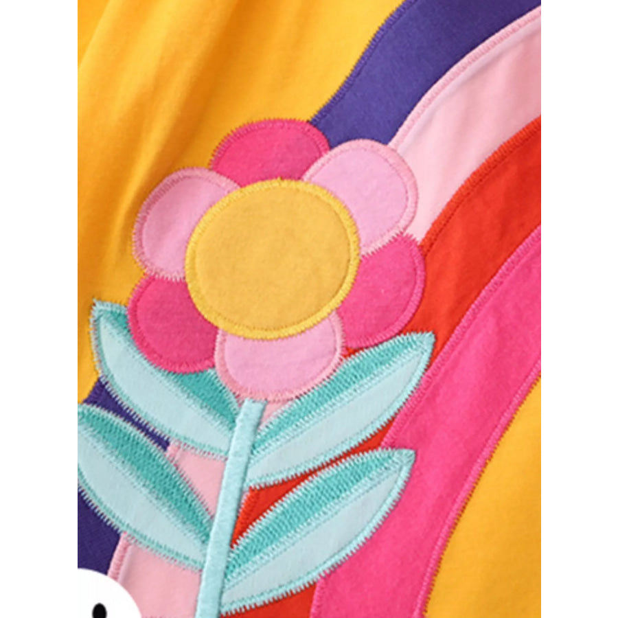 Children’s Butterfly & Rainbow Round Neck Casual Dress Apparel and Accessories
