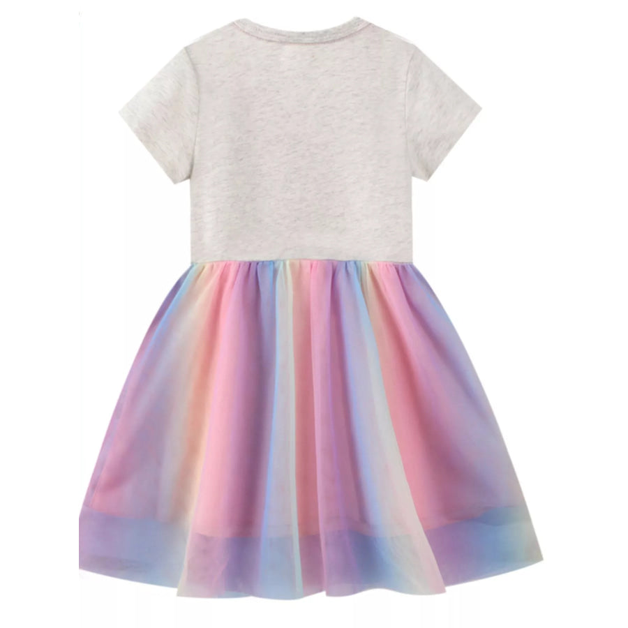 Children’s Butterfly Sequin Rainbow Tulle Dress Apparel and Accessories