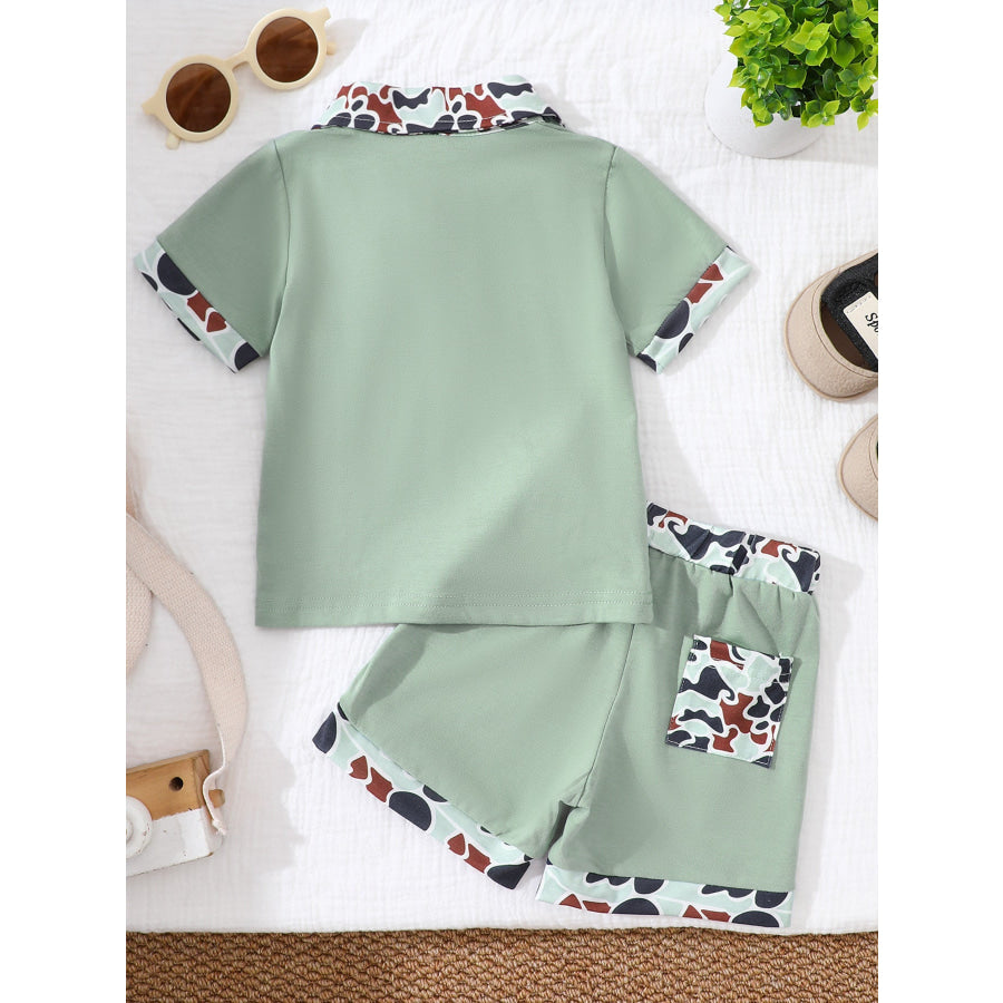 Children’s Button Detail Polo Shirt & Shorts Set Apparel and Accessories