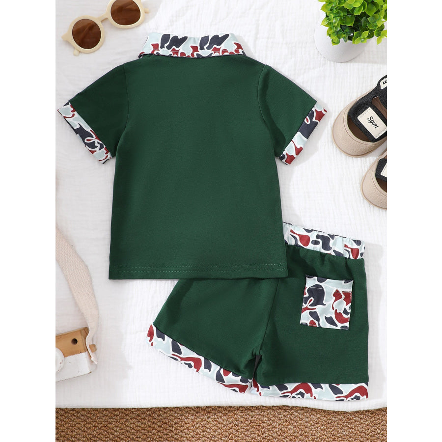 Children’s Button Detail Polo Shirt & Shorts Set Apparel and Accessories
