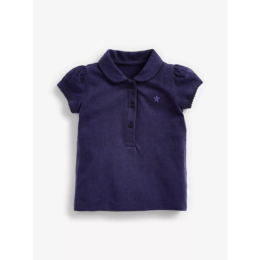 Children’s Button Detail Short Sleeve Polo Dark Navy / 2T Apparel and Accessories