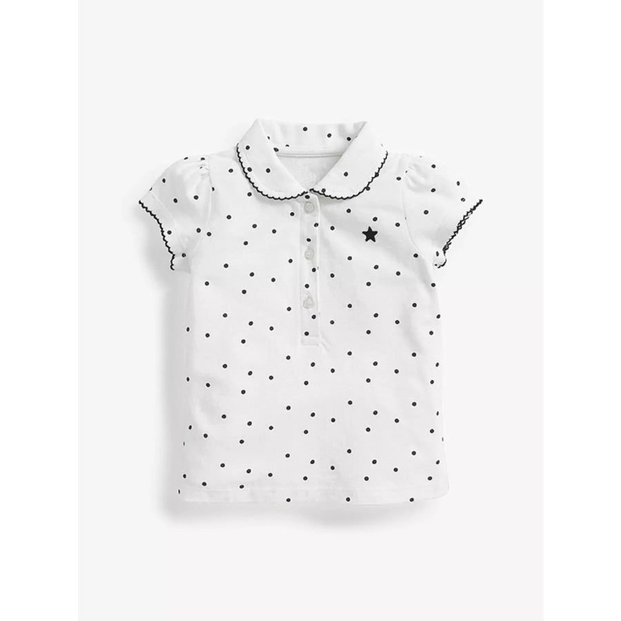 Children’s Button Detail Short Sleeve Polo White / 2T Apparel and Accessories