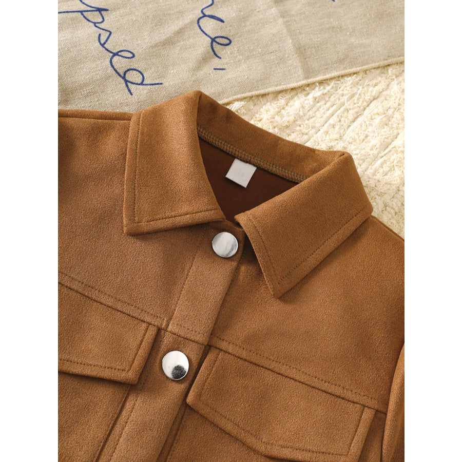 Children’s Button Up Flounce Sleeve Outerwear Apparel and Accessories