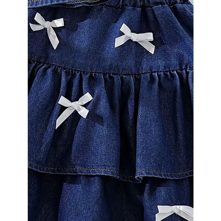 Children’s Button UP Vest and Skirt Denim Set Apparel and Accessories